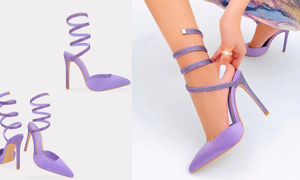 Mia – Zapatillas Morado Lila, Espiral Rígida