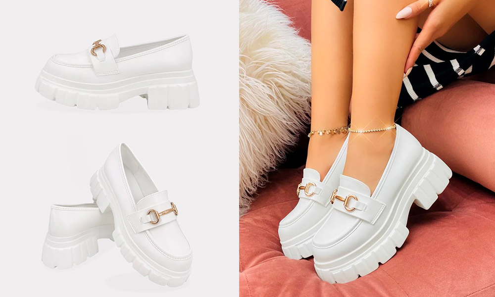 Phoebe – Mocasines Blancos de Vinipiel