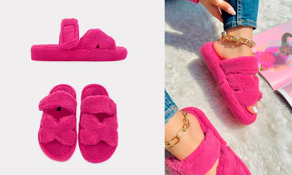 Softy – Pantuflas Cómodas de Peluche, Rosas