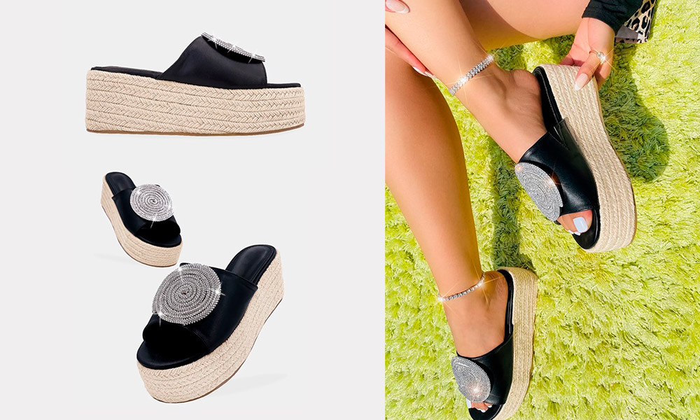 Sunset – Sandalias Negras de Plataforma