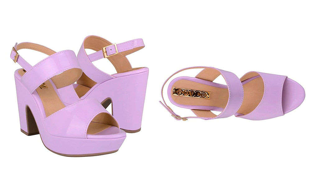 9014 – Sandalias de Charol Color Lila, Cómodas y Elegantes