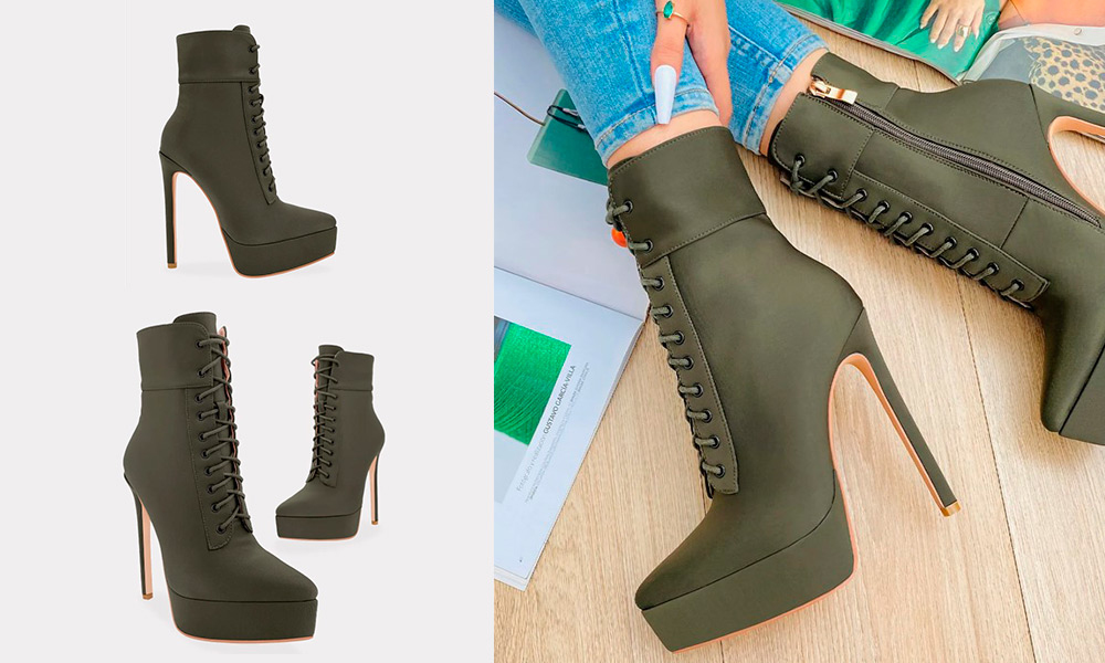 Public – Botines Verdes con Tacones de Aguja