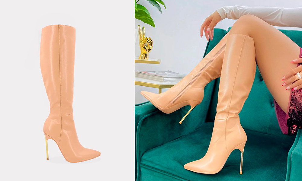 Lexus – Botas Debajo de la Rodilla Color Nude