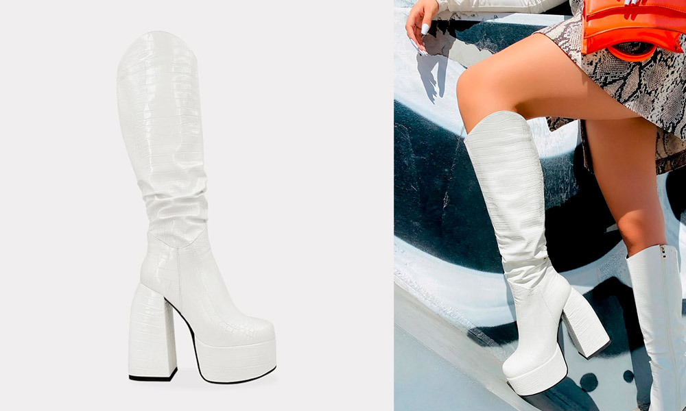 Rex – Botas Blancas con Plataforma