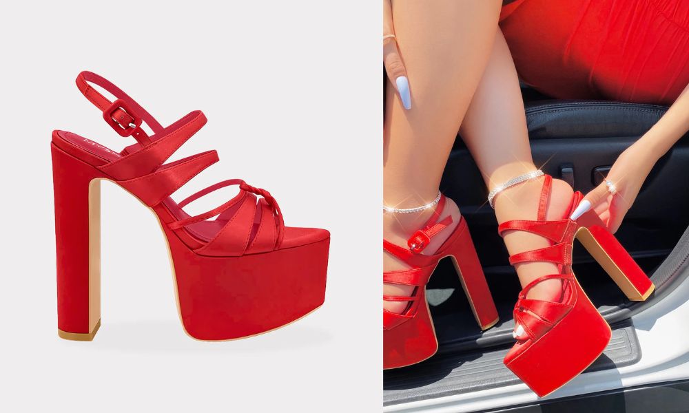 Circus – Tacones de Plataforma de Satín Rojos