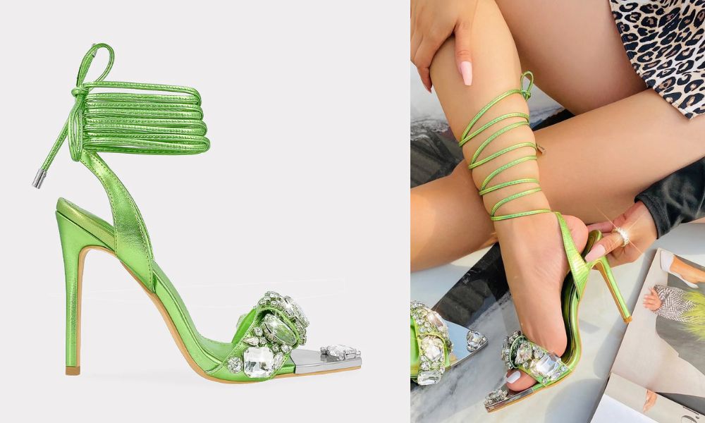 Samantha – Eleva tu Estilo de Fiesta con Tacones de Aguja Verdes