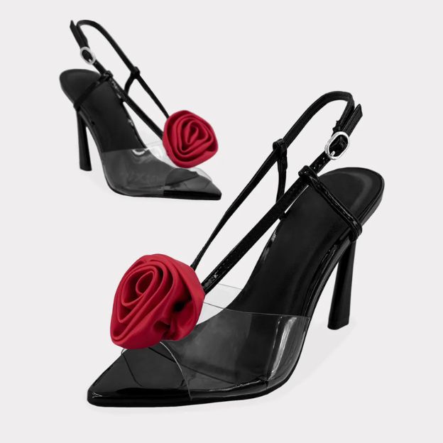 Zapatillas Negras Elegantes con Tacón de Aguja