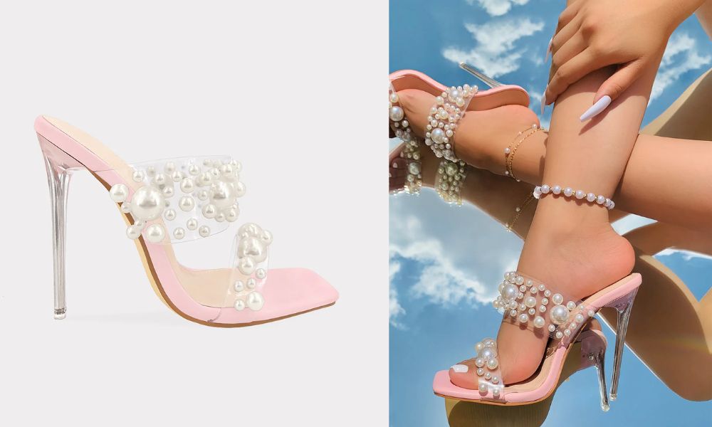 Pearl – Tacones Rosa con Perlas