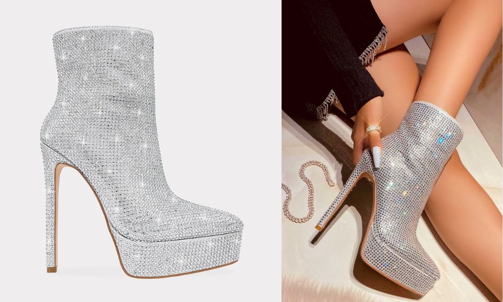 Showtime – Botas Plateadas con Plataforma para Mujer