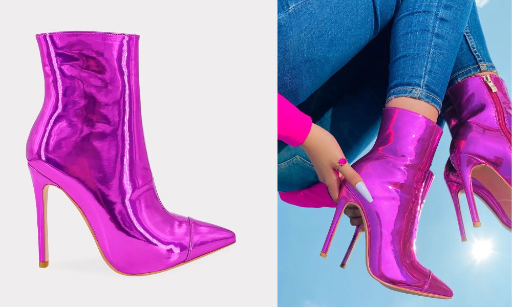 Mercury – Botas de Charol Metálico Color Rosa