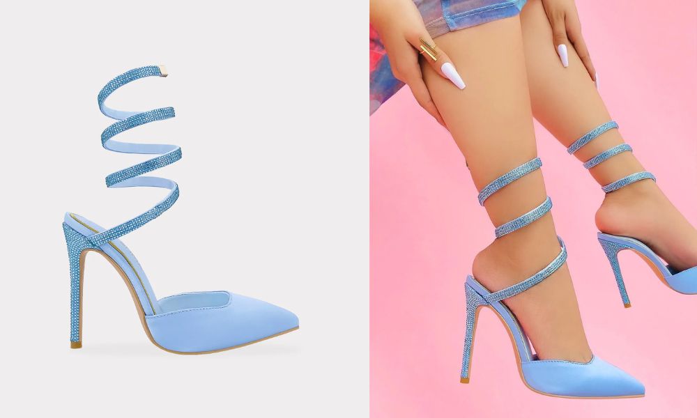 Mia – Las Zapatillas de Aguja de Satín