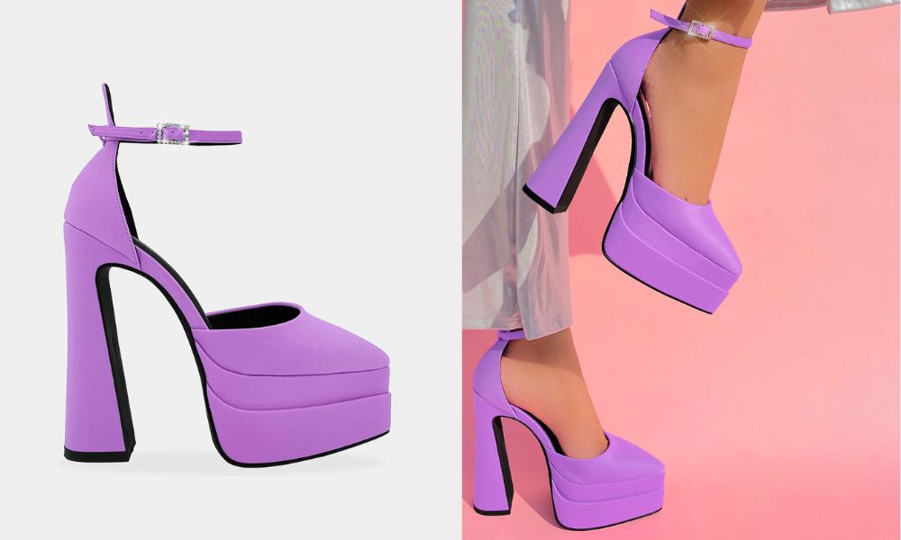 Lucky – Zapatos de Doble Plataforma Color Lila