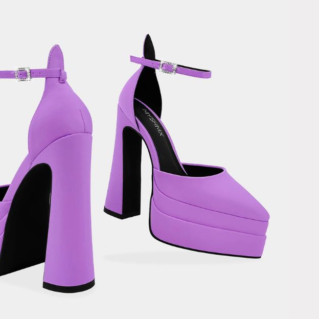 Tacones de Doble Plataforma color Lila
