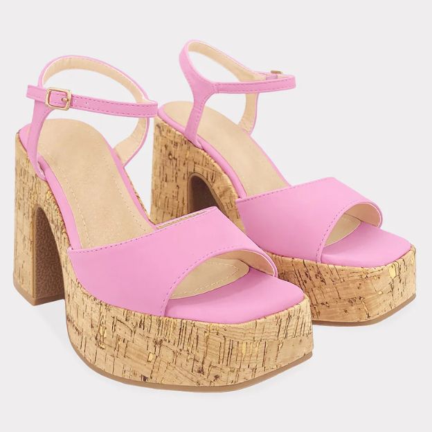 Zapatos de Plataforma con Tacón de Corcho