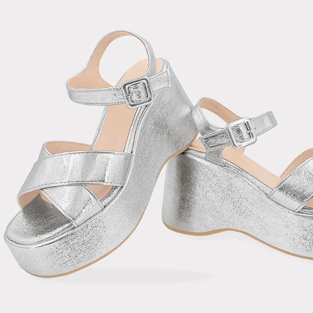 Zapatos de Plataforma Plateados
