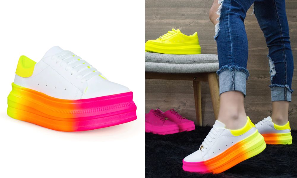 320-0785 – Tenis Blancos Multicolor, Cómodos Y Modernos