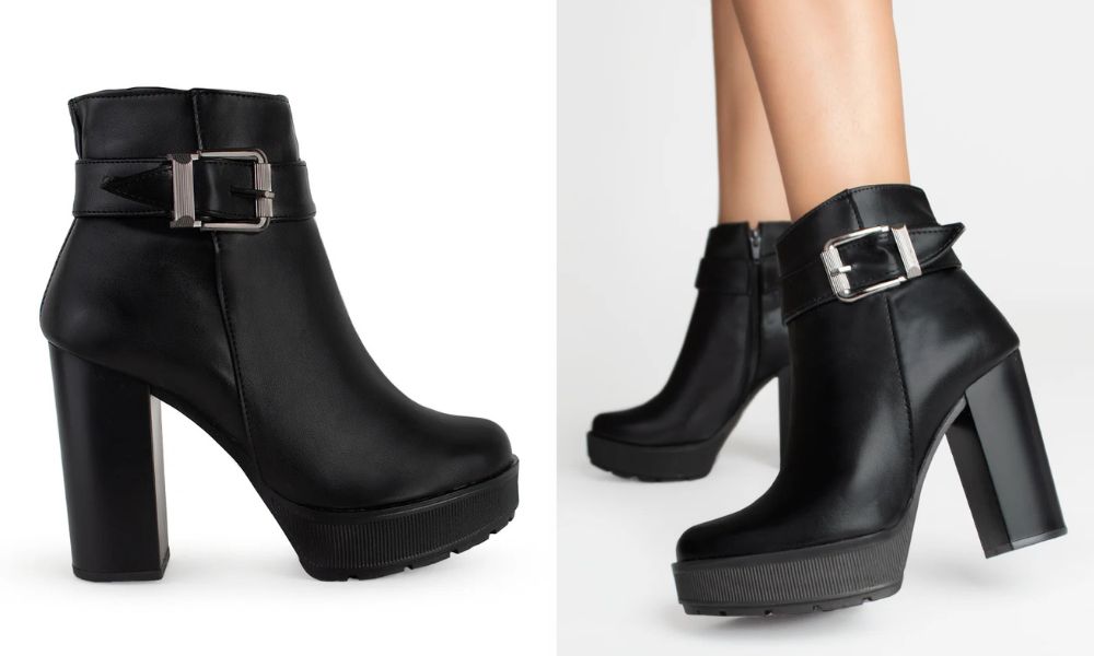 171-0454 – Botas Negras con Tacón para Mujer