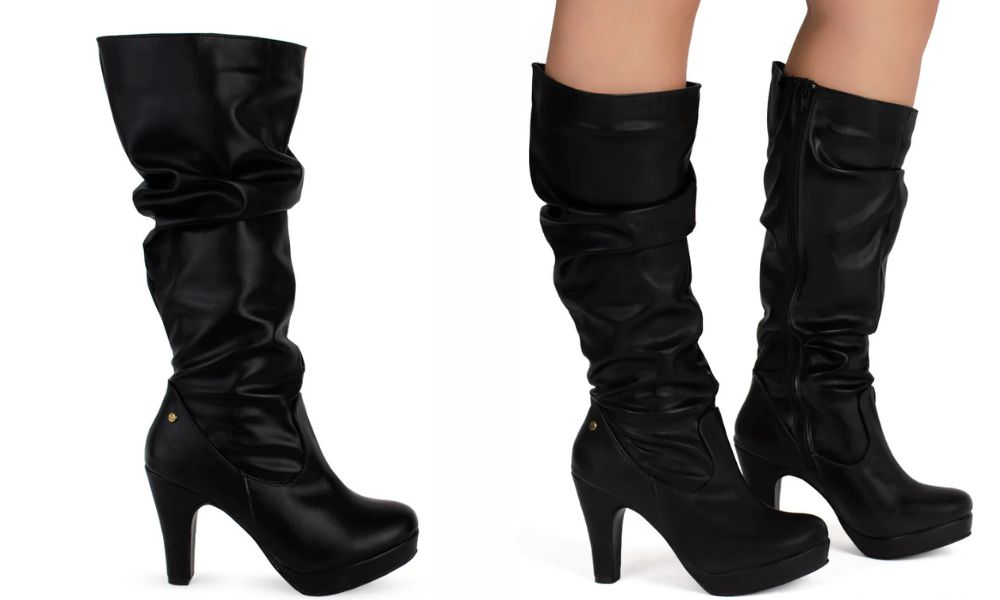 320-1284 – Botas Negras Modernas con Tacón