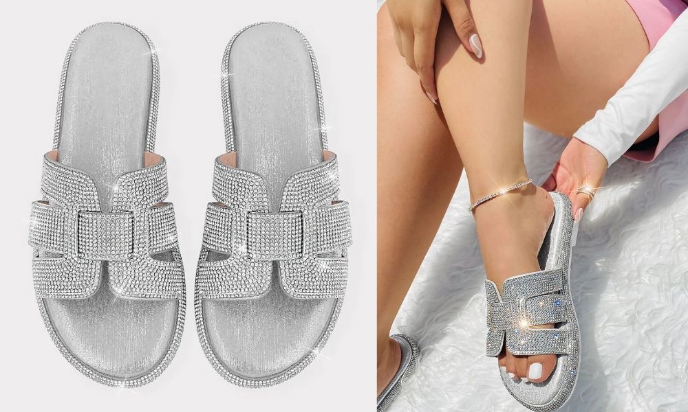Atlanta – Sandalias Plateadas con Brillos