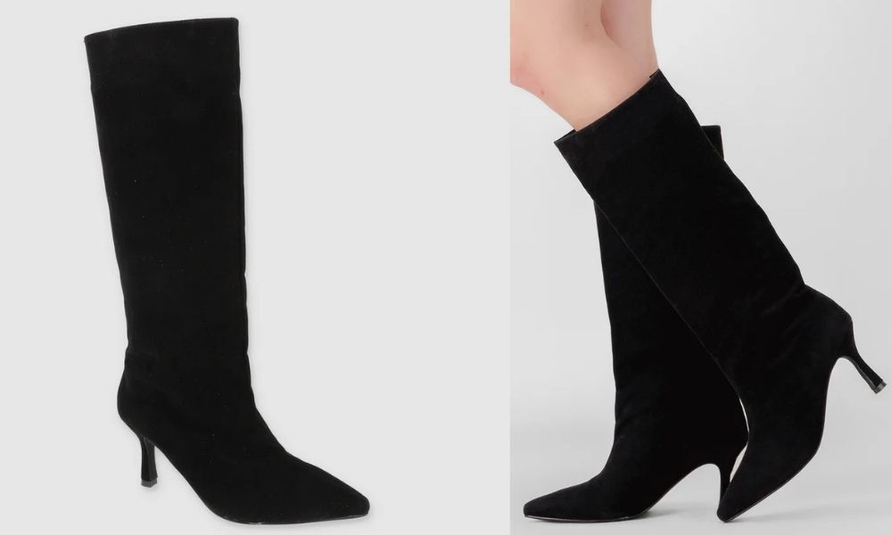 2412119_070203 – Botas Negras con Tacón de Aguja Bajito