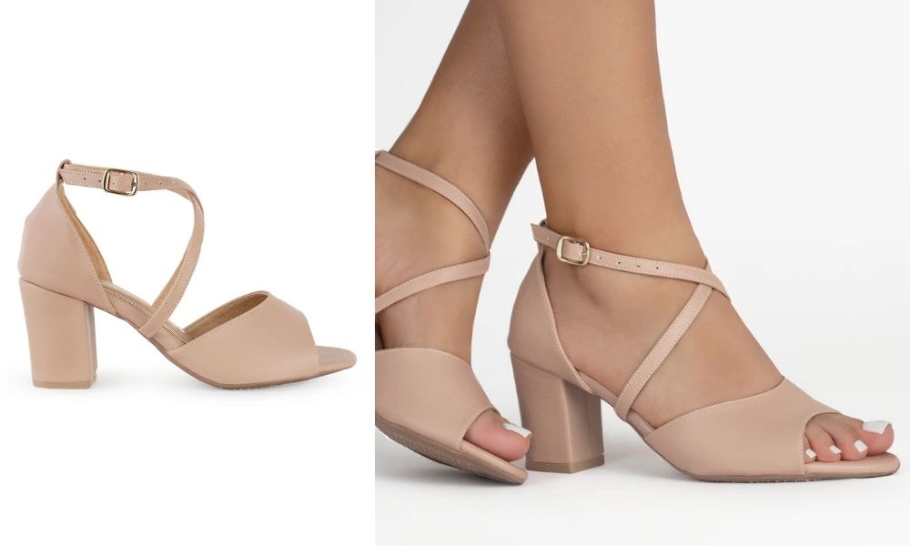 46-0588 – Zapatillas Nude con Tacones Bajitos