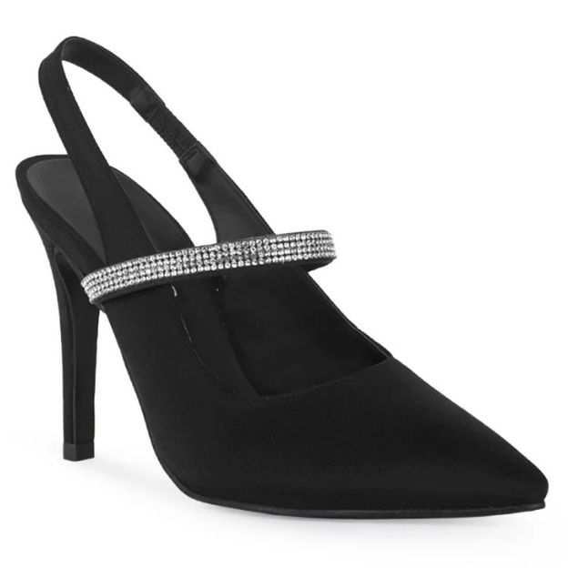 Zapatillas Negras con Tacón de Aguja