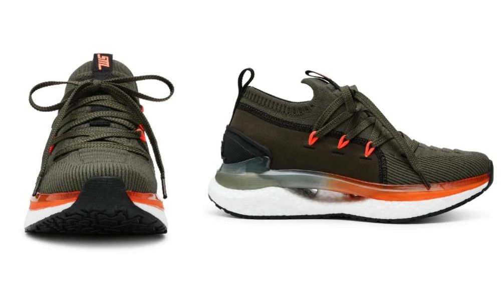 Energy 1 – Tenis Verde Olivo con Naranja