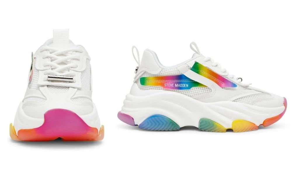 Possession – Tenis Blancos con Detalles en Arcoíris Multicolor