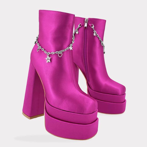 Botas Rosa para Mujer con Doble Plataforma